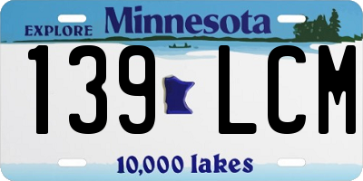 MN license plate 139LCM