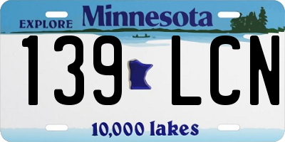 MN license plate 139LCN