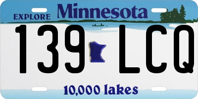 MN license plate 139LCQ