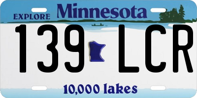 MN license plate 139LCR