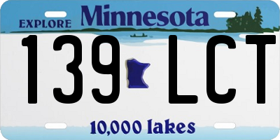 MN license plate 139LCT