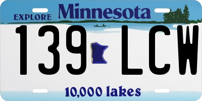 MN license plate 139LCW