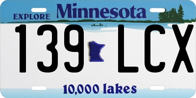 MN license plate 139LCX