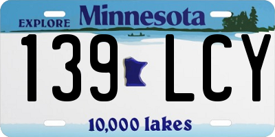 MN license plate 139LCY