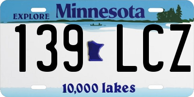 MN license plate 139LCZ