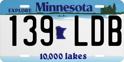 MN license plate 139LDB