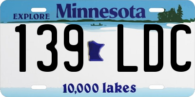 MN license plate 139LDC