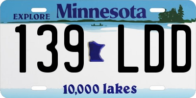 MN license plate 139LDD
