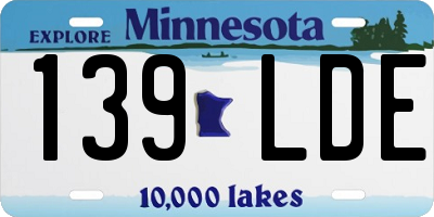 MN license plate 139LDE