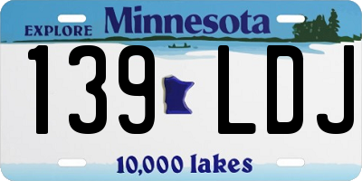 MN license plate 139LDJ