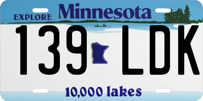 MN license plate 139LDK