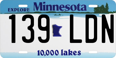 MN license plate 139LDN