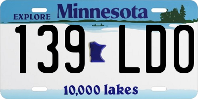 MN license plate 139LDO