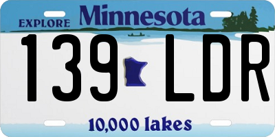 MN license plate 139LDR
