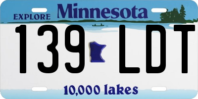 MN license plate 139LDT