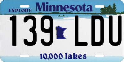 MN license plate 139LDU