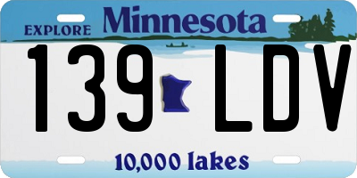 MN license plate 139LDV