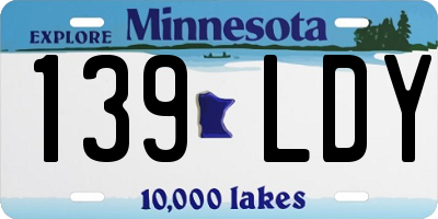 MN license plate 139LDY
