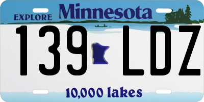 MN license plate 139LDZ
