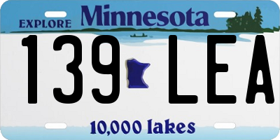 MN license plate 139LEA