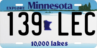 MN license plate 139LEC
