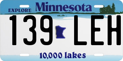 MN license plate 139LEH