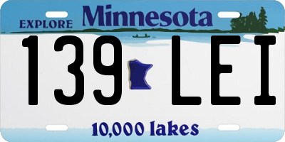 MN license plate 139LEI