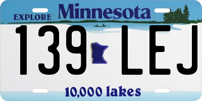 MN license plate 139LEJ