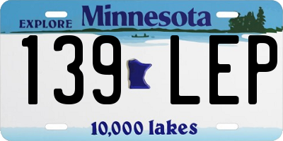 MN license plate 139LEP