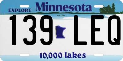 MN license plate 139LEQ