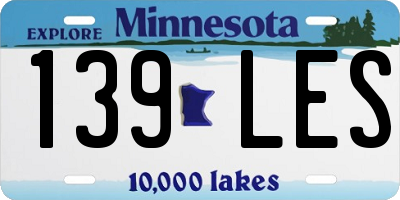 MN license plate 139LES