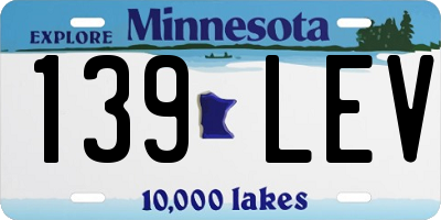 MN license plate 139LEV