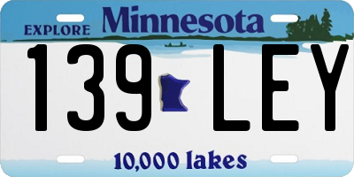 MN license plate 139LEY