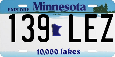 MN license plate 139LEZ