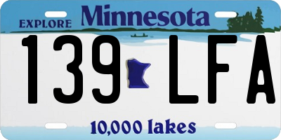 MN license plate 139LFA