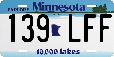 MN license plate 139LFF