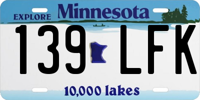 MN license plate 139LFK