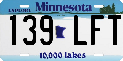 MN license plate 139LFT