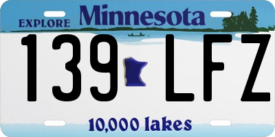 MN license plate 139LFZ