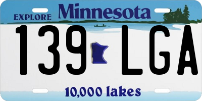 MN license plate 139LGA