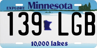 MN license plate 139LGB