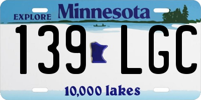 MN license plate 139LGC