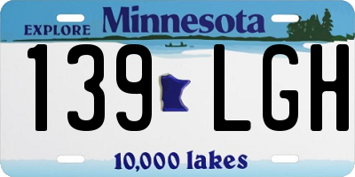 MN license plate 139LGH
