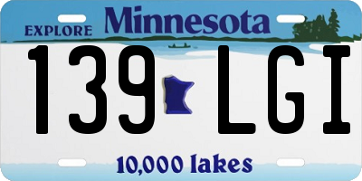 MN license plate 139LGI