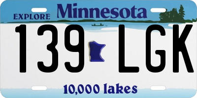 MN license plate 139LGK