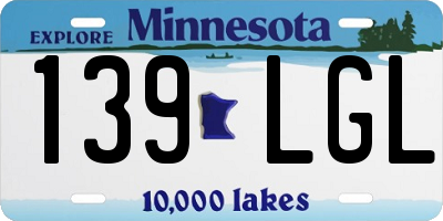 MN license plate 139LGL