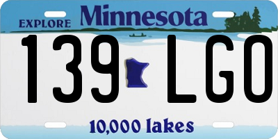 MN license plate 139LGO