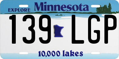 MN license plate 139LGP