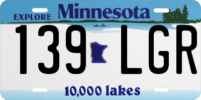 MN license plate 139LGR