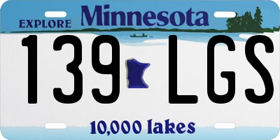 MN license plate 139LGS